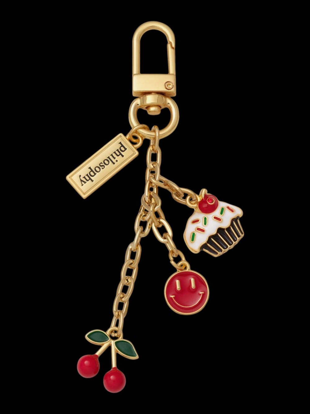 New! Philosophy Gold Cherry Charm Keychain